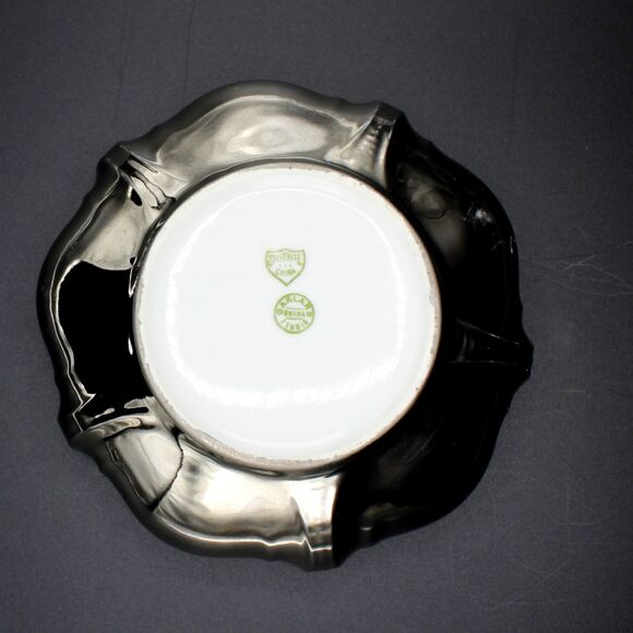 Antique Sterling Silver Candy Dish | Art Deco Style Hand Painted Trinket Bowl - Picture 2 of 7